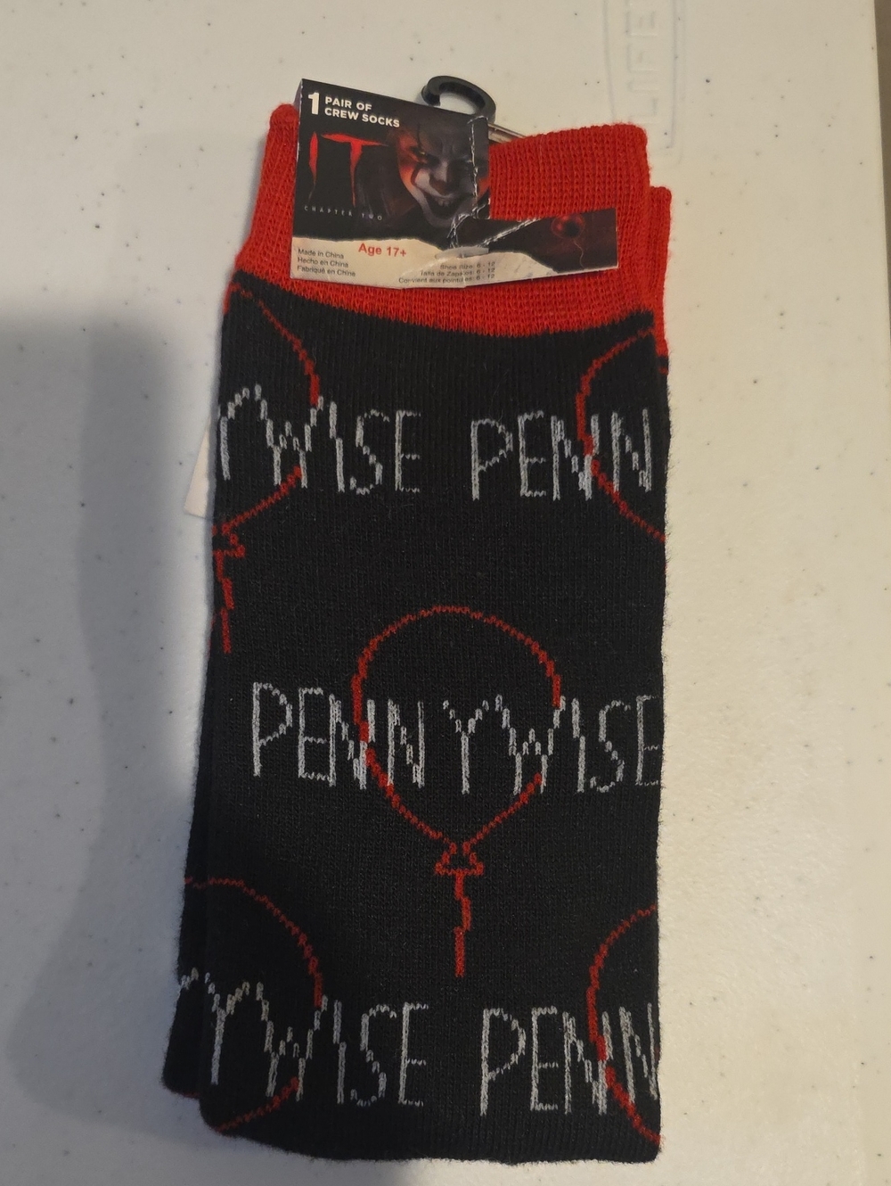 Pennywise Men's Crew Socks - Black & Red